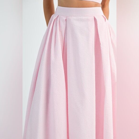 Elegant Pink Maxi Skirt Set - Picture 13 of 15